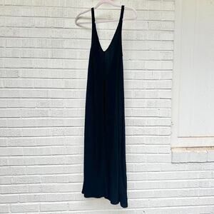 Reformation Black Long Slip Low Back Dress